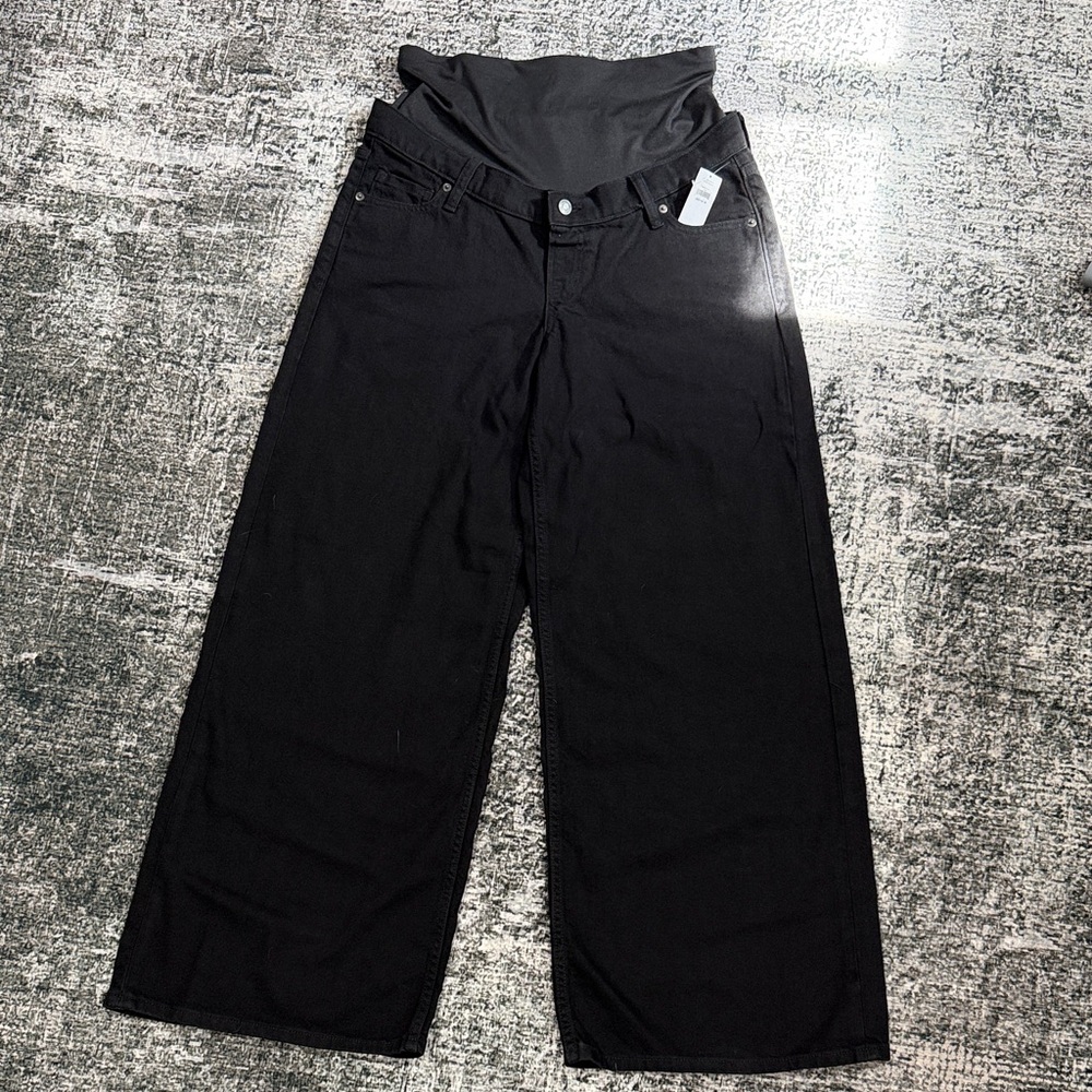 NWT GAP Black Maternity Wide Leg Jeans